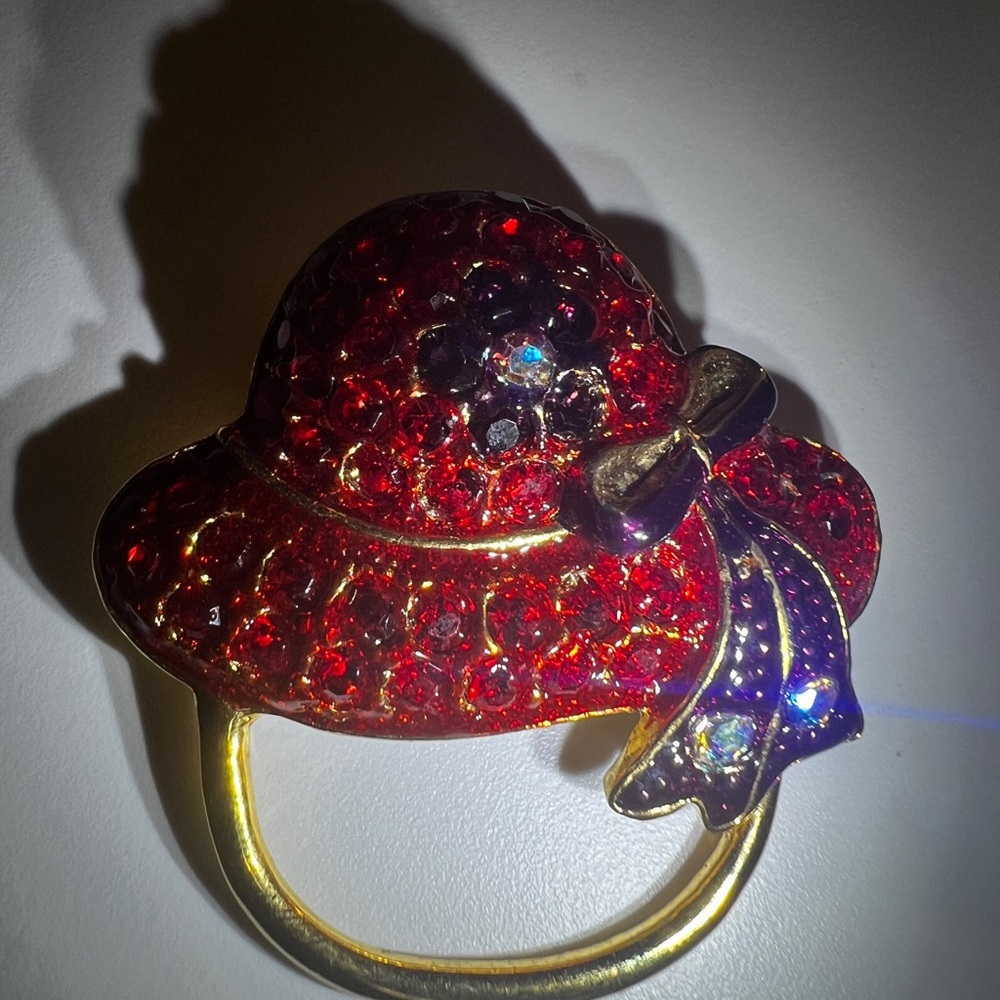 Ruby Radiance Hat Brooch - image 3